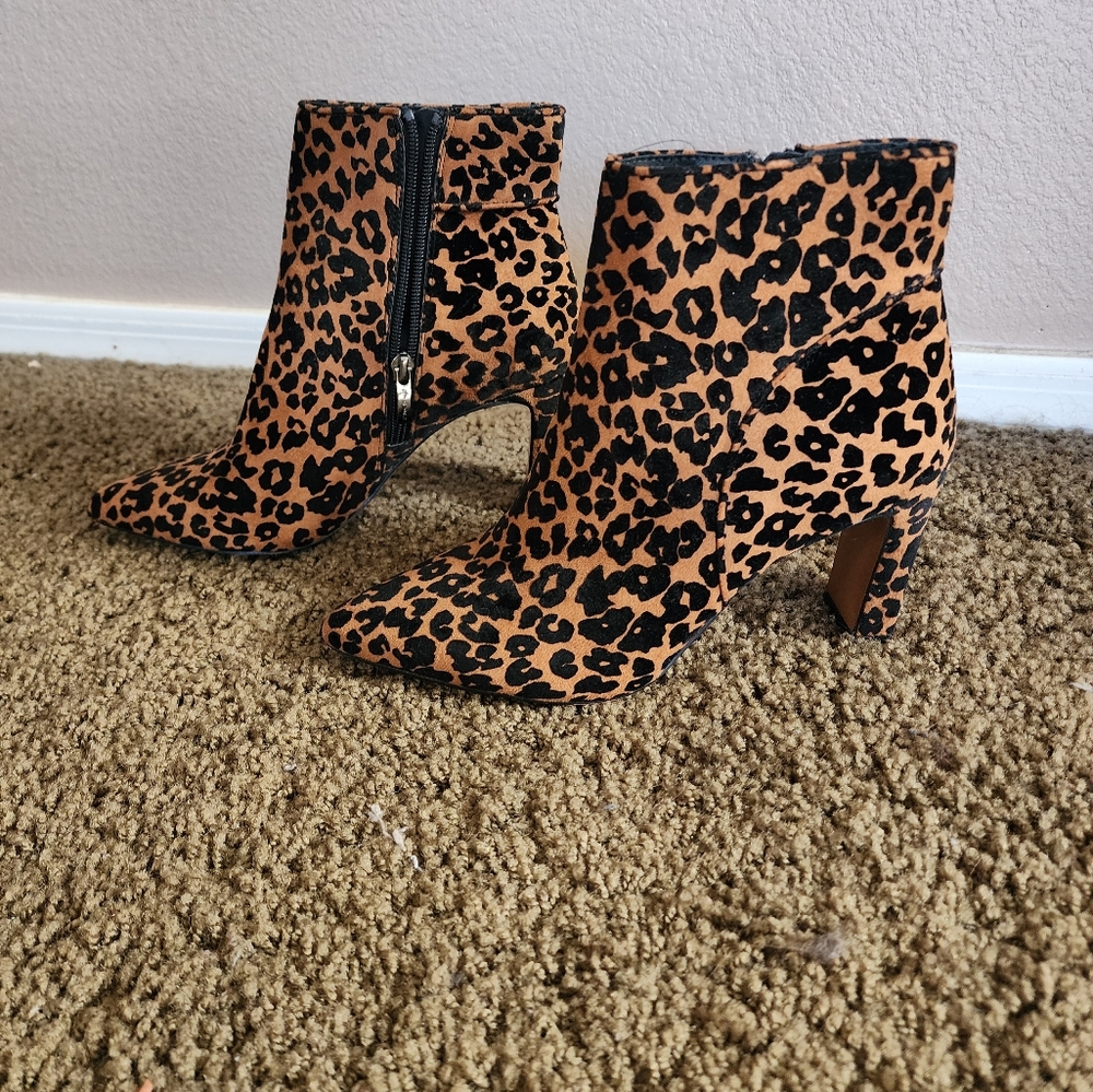 Steven By Steve Madden Leopard Print Ankle Booties